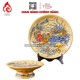 Mâm Bồng Sứ Bát Tràng Men Vàng Hoàng Tộc Đắp Nổi Rồng Phượng 231113