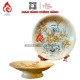Mâm Bồng Sứ Men Rạn Đắp Nổi Vẽ Vàng Hoa Sen 231111