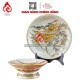 Mâm Bồng Sứ Bát Tràng Men Rạn Đắp Nổi Vẽ Vàng Phượng Đào 231120