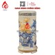 Ống Đựng Nhang Bát Tràng Men Rạn Đắp Nổi Hoa Sen 231073