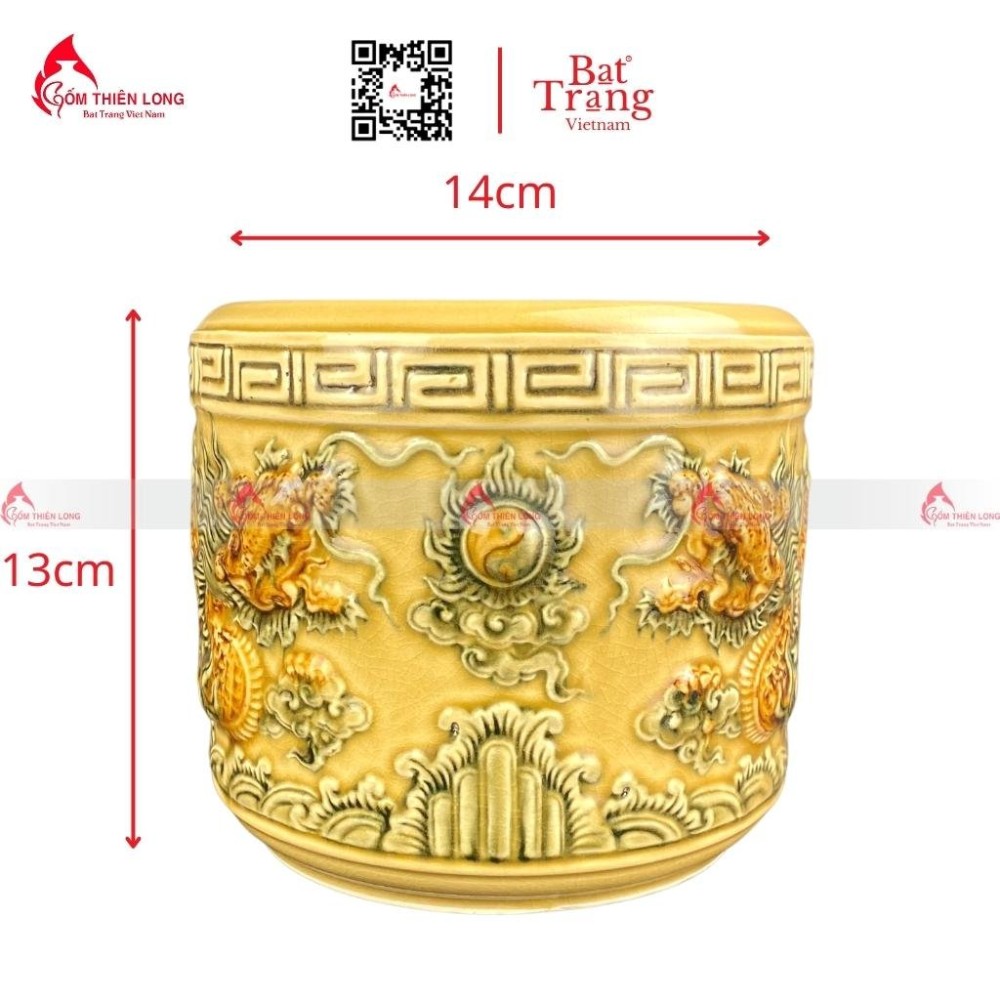 Bát Hương Men Rạn Vàng Hoàng Lưu Ly 020723