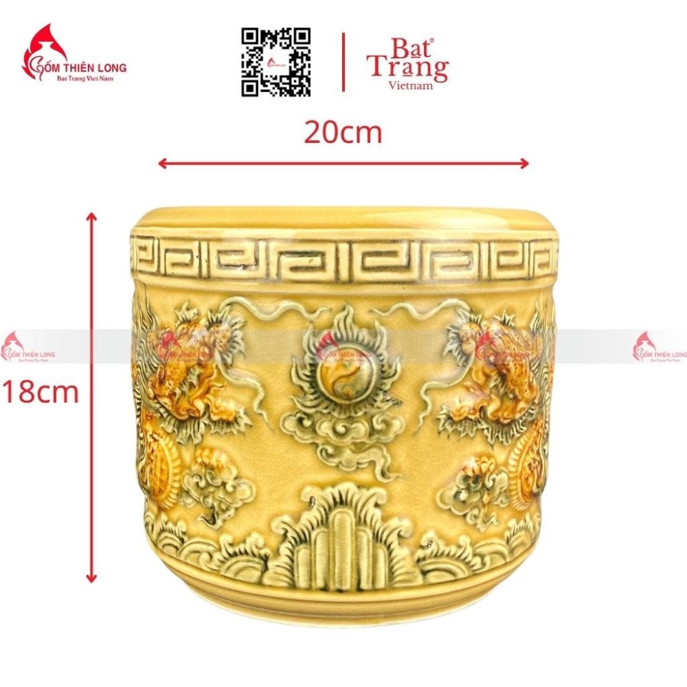 Bát Hương Men Rạn Vàng Hoàng Lưu Ly 020723