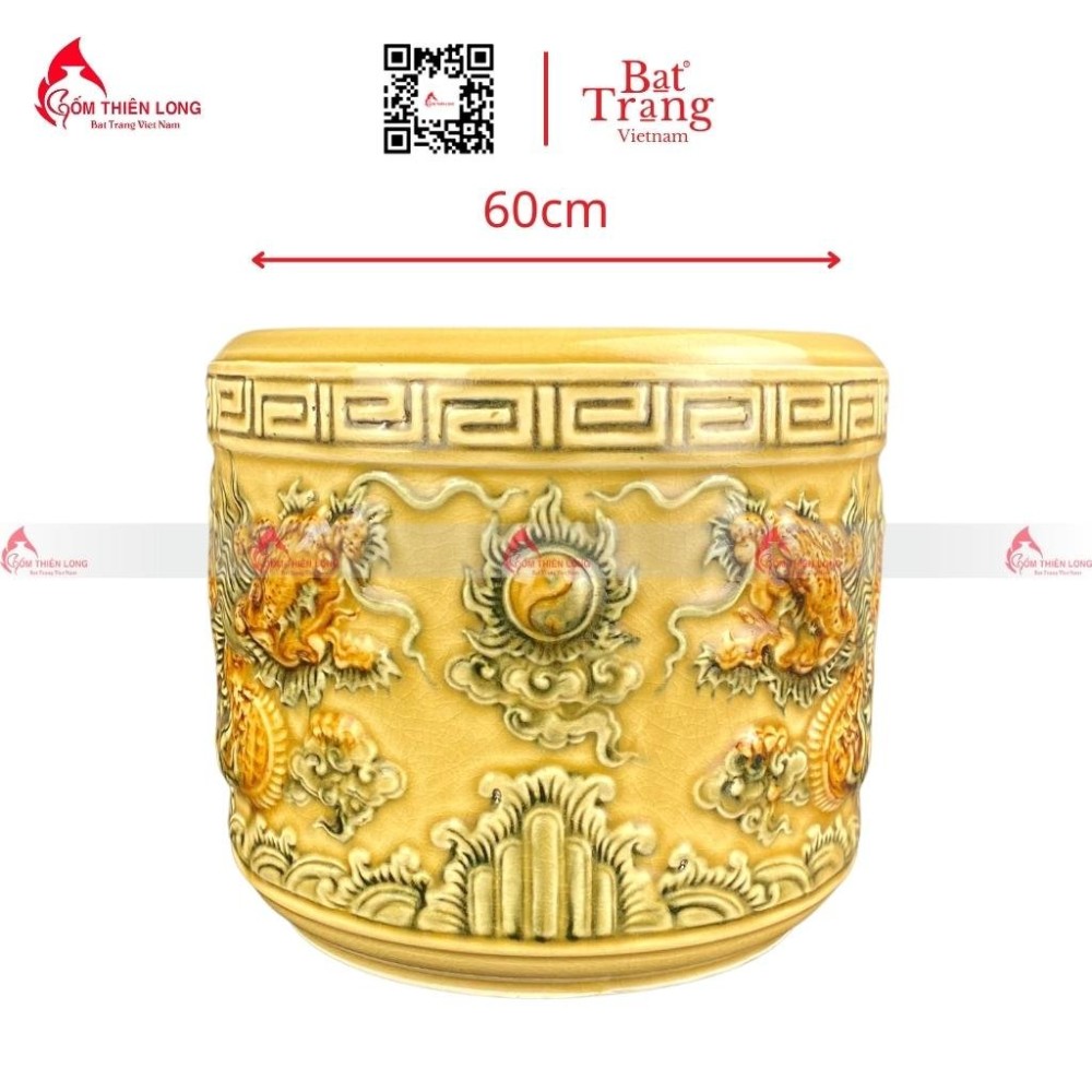 Bát Hương Men Rạn Vàng Hoàng Lưu Ly 020723