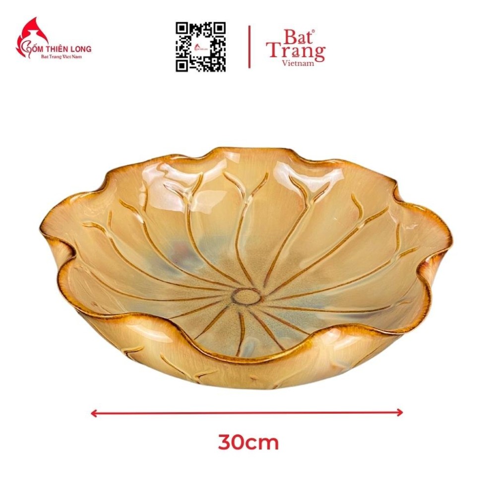 Bát Nước Minh Đường Tụ Thủy Men Hỏa Biến Vàng Nâu 062302