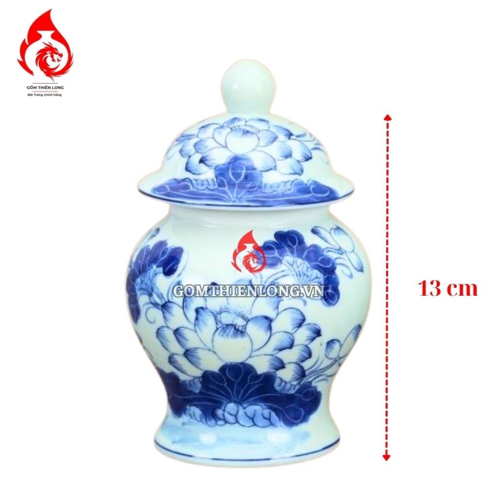 Chóe Thờ Bát Tràng Men Lam Vẽ Hoa Sen 230236