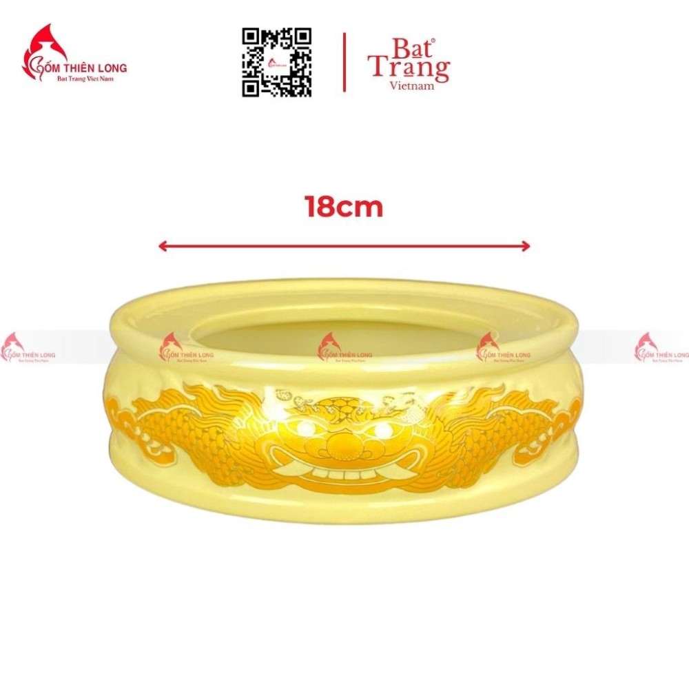 Chân Đế Bát Hương Men Vàng 230819