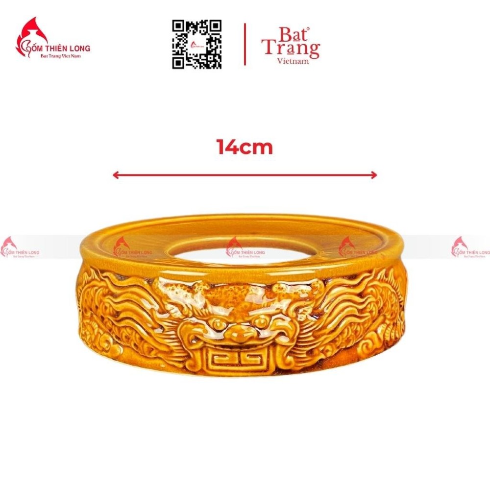 Đế Bát Hương Men Vàng Hoàng Thổ 230820