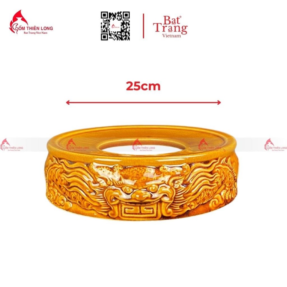 Đế Bát Hương Men Vàng Hoàng Thổ 230820