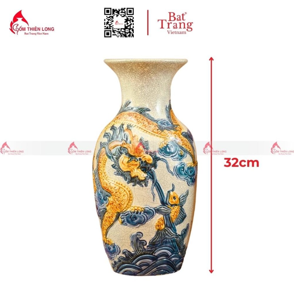 Lọ Hoa Ban Thờ Men Rạn 230826