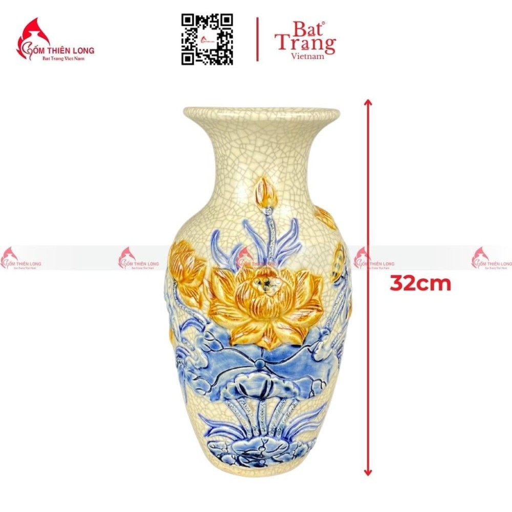 Lọ Hoa Ban Thờ Men Rạn 230828