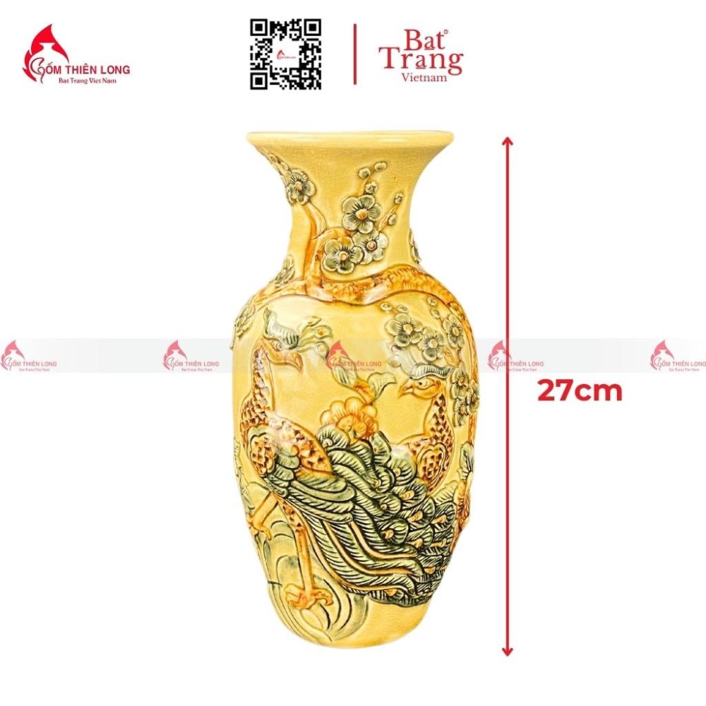 Bình Hoa Men Rạn Vàng Hoàng Lưu Ly 230835