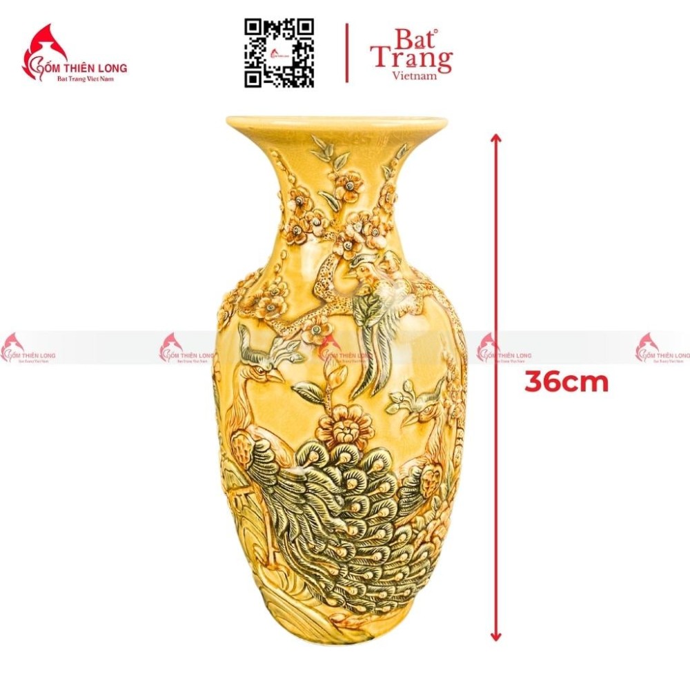 Bình Hoa Men Rạn Vàng Hoàng Lưu Ly 230835