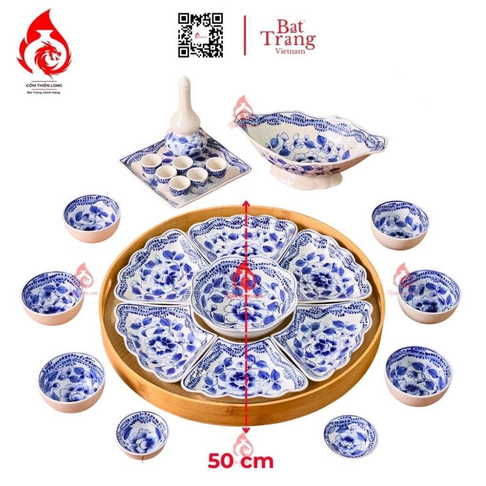 Bộ Bát Đĩa Hoa Mặt Trời Vẽ Hoa Phù Dung 230889