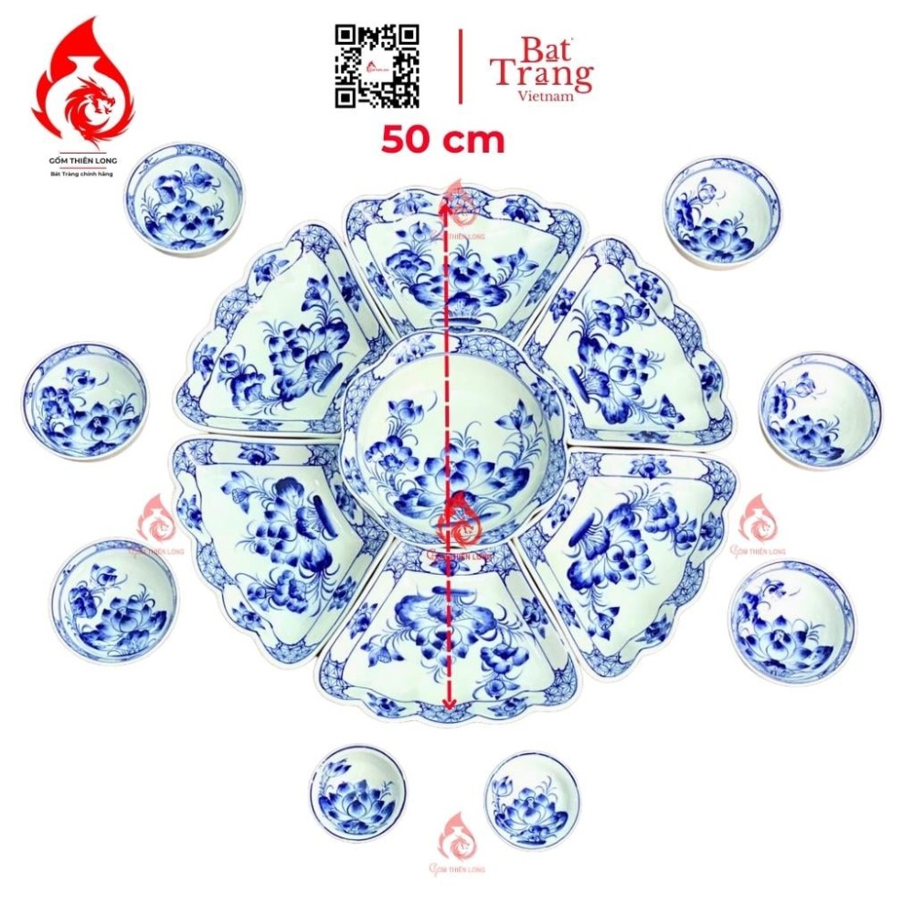 Bộ Bát Đĩa Hoa Mặt Trời Vẽ Hoa Sen 230891