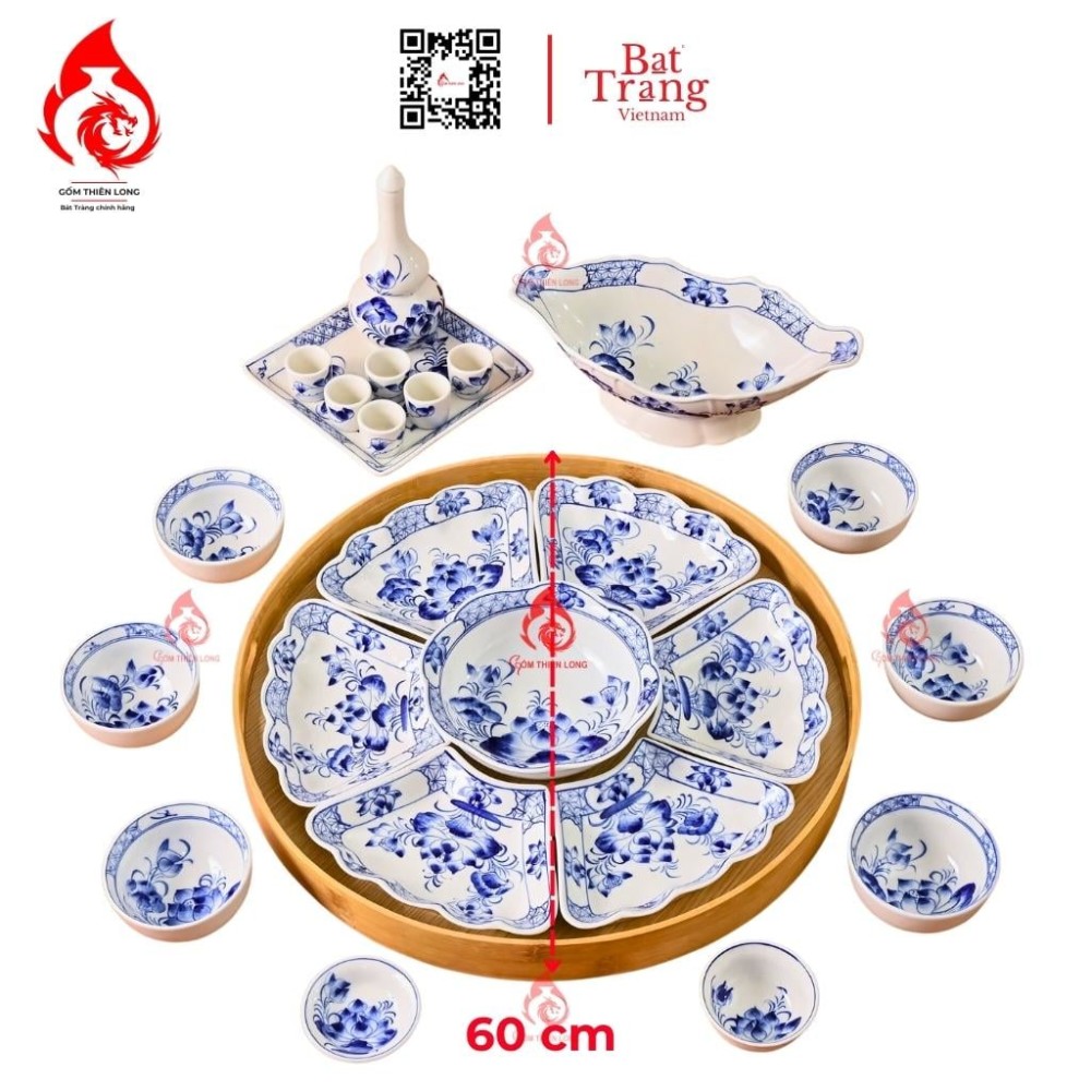 Bộ Bát Đĩa Hoa Mặt Trời Vẽ Hoa Sen 230891