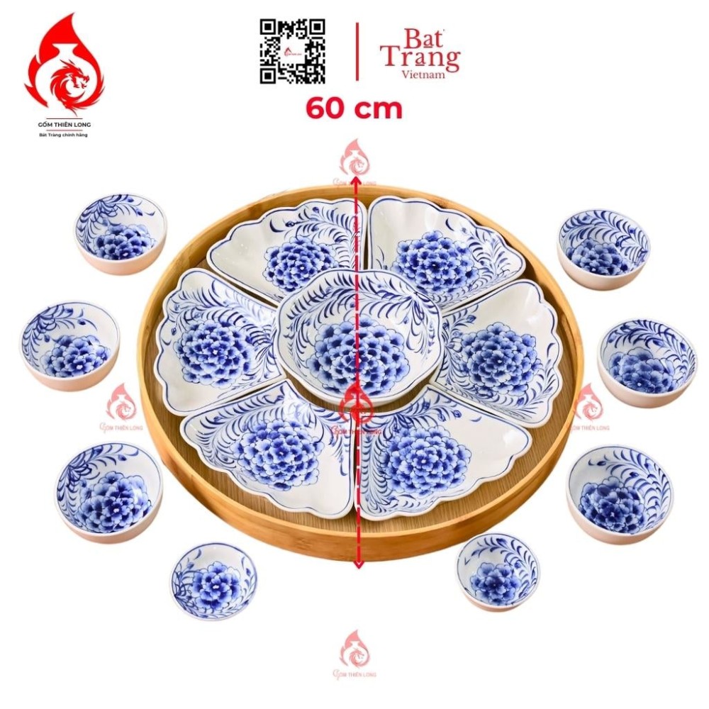 Bộ Bát Đĩa Hoa Mặt Trời Vẽ Mẫu Đơn 230892