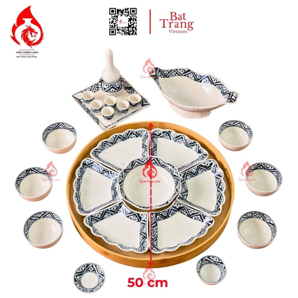 Bộ Bát Đĩa Hoa Mặt Trời Vẽ Viền Hoa 230893