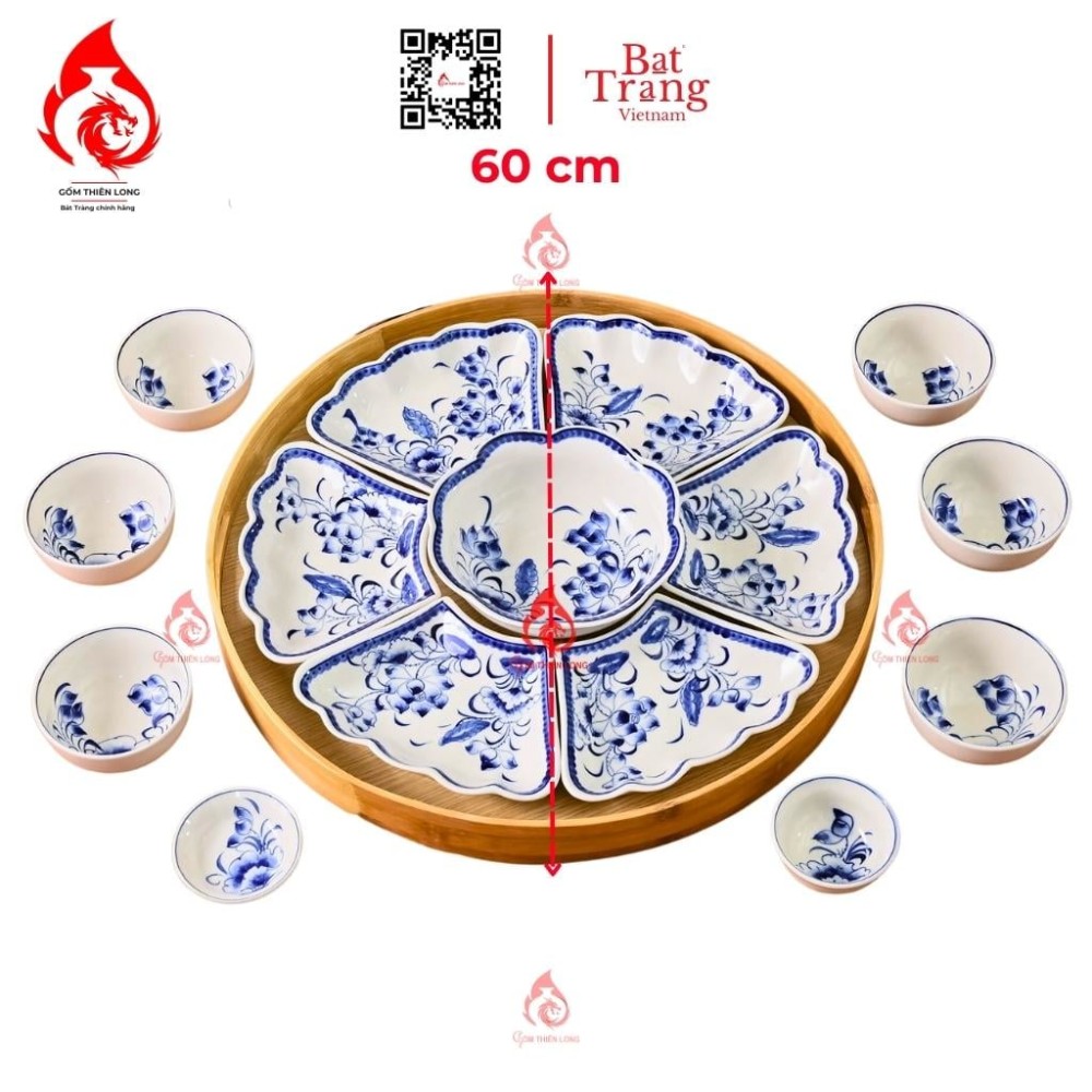 Bộ Bát Đĩa Hoa Mặt Trời Vẽ Sen 230895