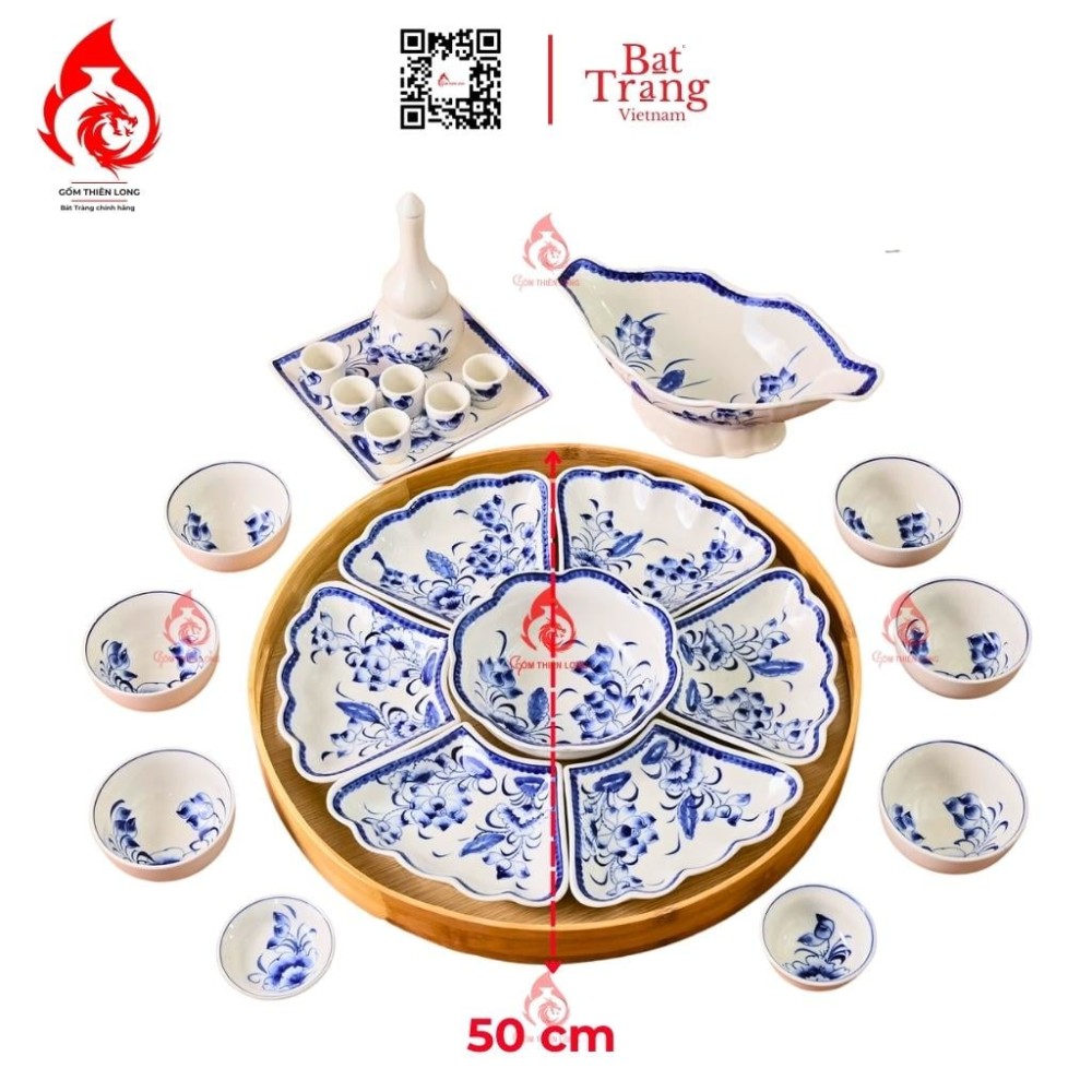 Bộ Bát Đĩa Hoa Mặt Trời Vẽ Sen 230895