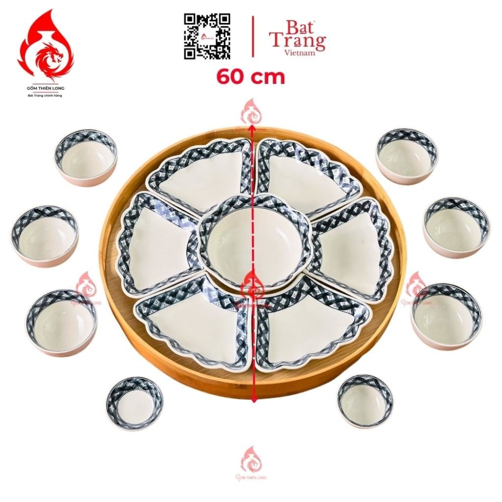 Bộ Bát Đĩa Hoa Mặt Trời Vẽ Viền Miệng 230896