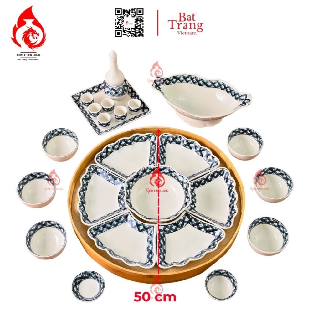 Bộ Bát Đĩa Hoa Mặt Trời Vẽ Viền Miệng 230896