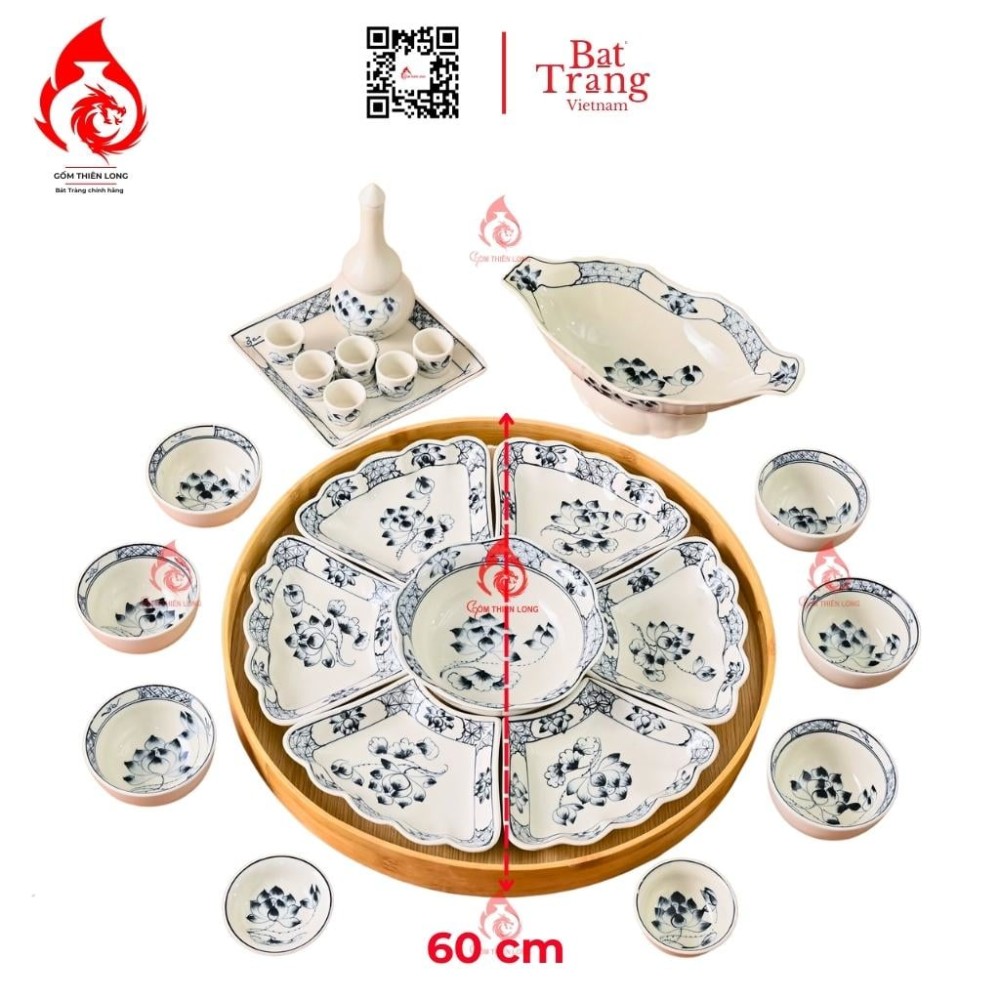 Bộ Bát Đĩa Hoa Mặt Trời Vẽ Sen 230897