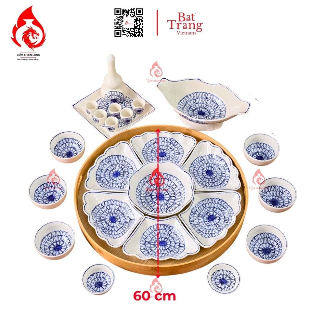 Bộ Bát Đĩa Hoa Mặt Trời Vẽ Bồ Công Anh 230898