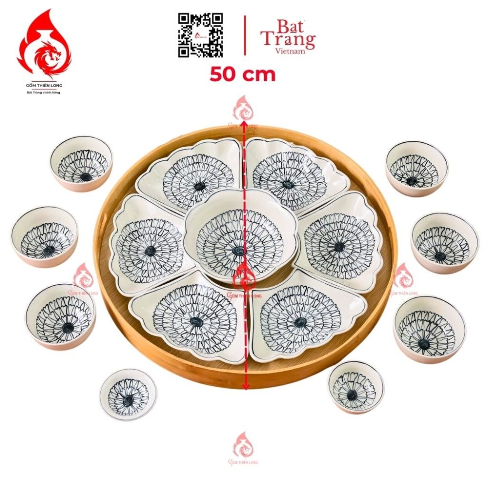 Bộ Bát Đĩa Hoa Mặt Trời Vẽ Bồ Công Anh 230899