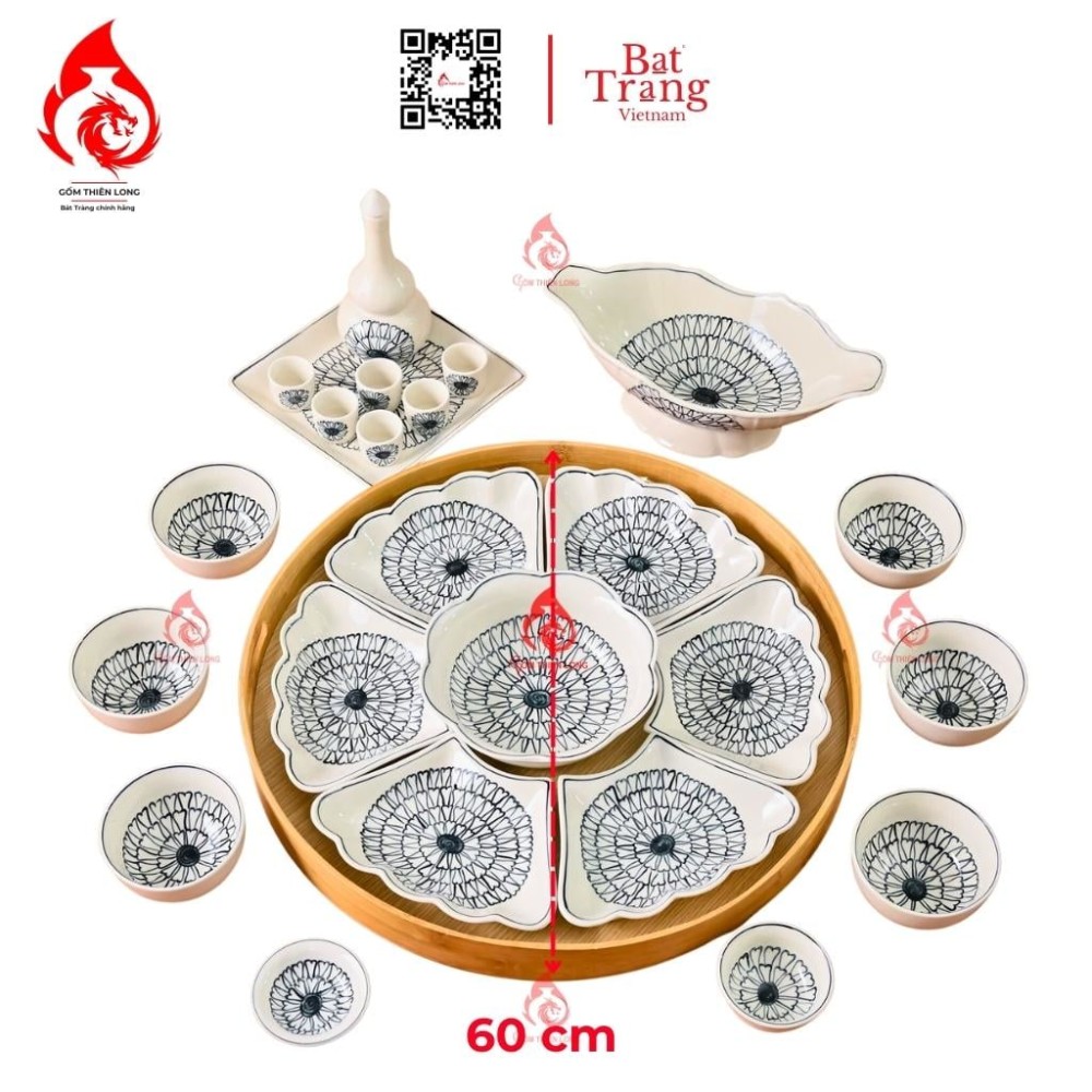 Bộ Bát Đĩa Hoa Mặt Trời Vẽ Bồ Công Anh 230899