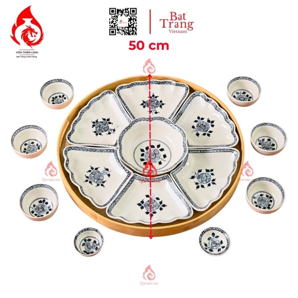 Bộ Bát Đĩa Hoa Mặt Trời Vẽ Hoa Cẩm Tú Cầu 230902