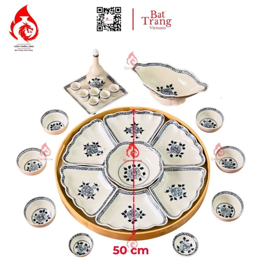 Bộ Bát Đĩa Hoa Mặt Trời Vẽ Hoa Cẩm Tú Cầu 230902