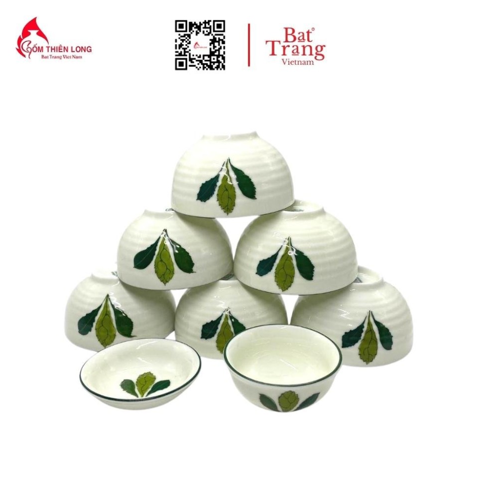 Bộ Bát Đĩa Thắp Hương Lá Ngò Gai