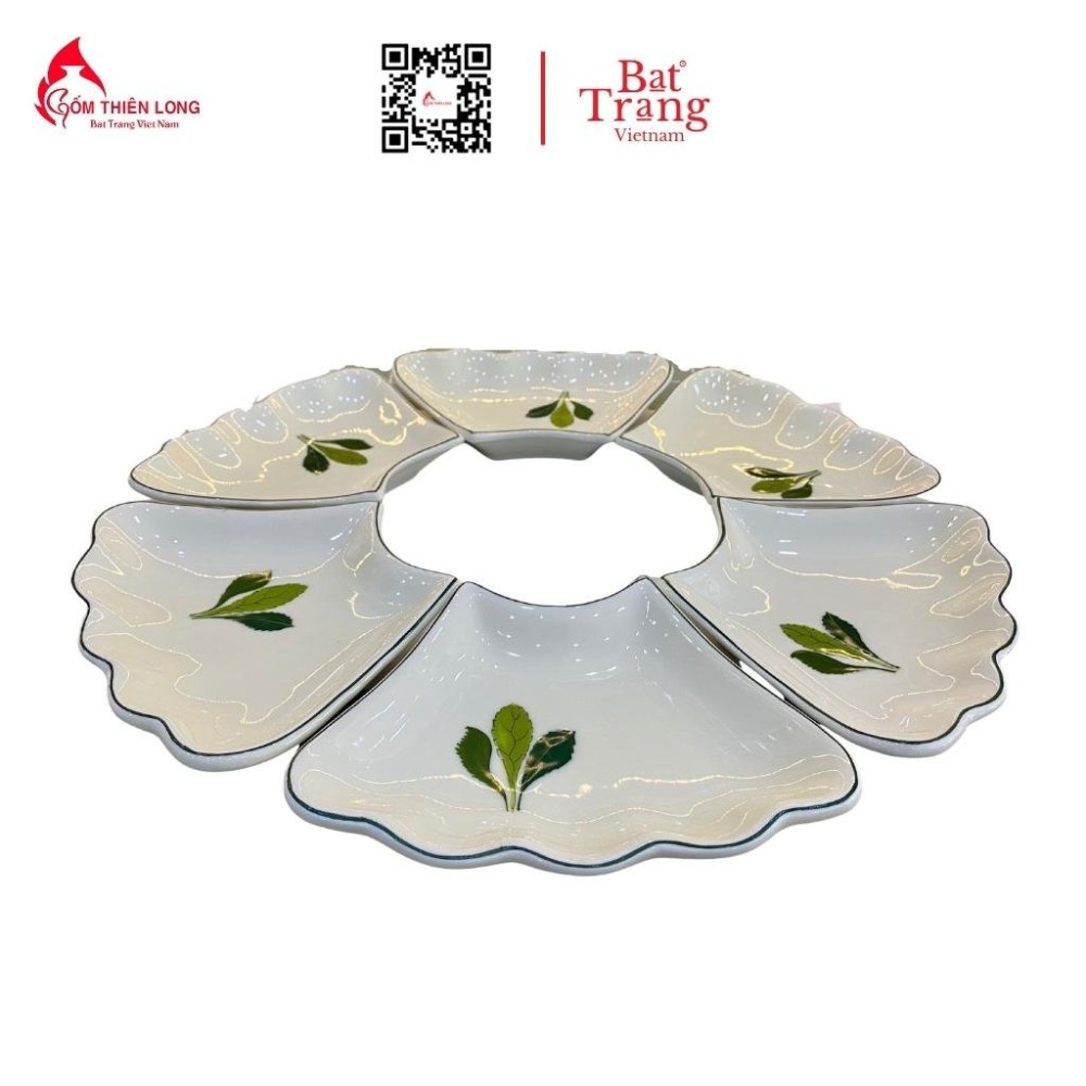 Bộ Bát Đĩa Thắp Hương Lá Ngò Gai