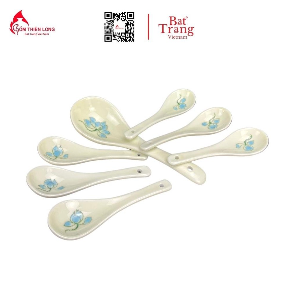 Bộ Bát Đĩa Thắp Hương | Men Kem Vẽ Sen Xanh