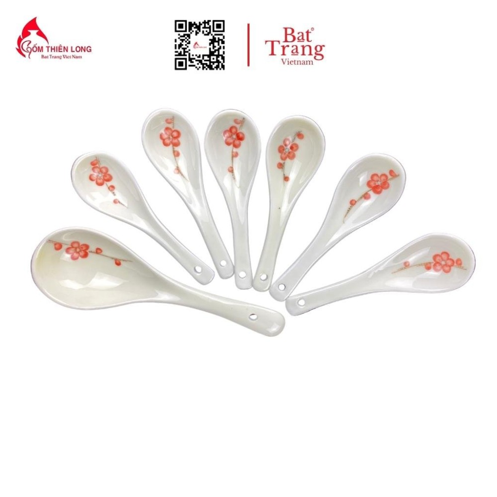 Bộ Bát Đĩa Thắp Hương | Men Kem Vẽ Đào Đỏ