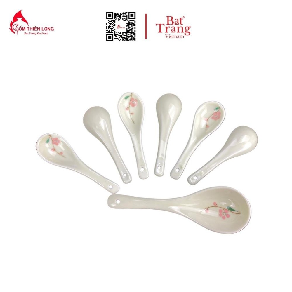 Bộ Bát Đĩa Thắp Hương | Men Kem Vẽ Đào Hồng