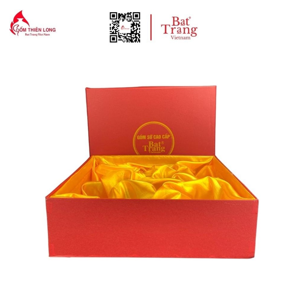 Bộ Bát Đĩa Thắp Hương | Men Kem Vẽ Đào Hồng