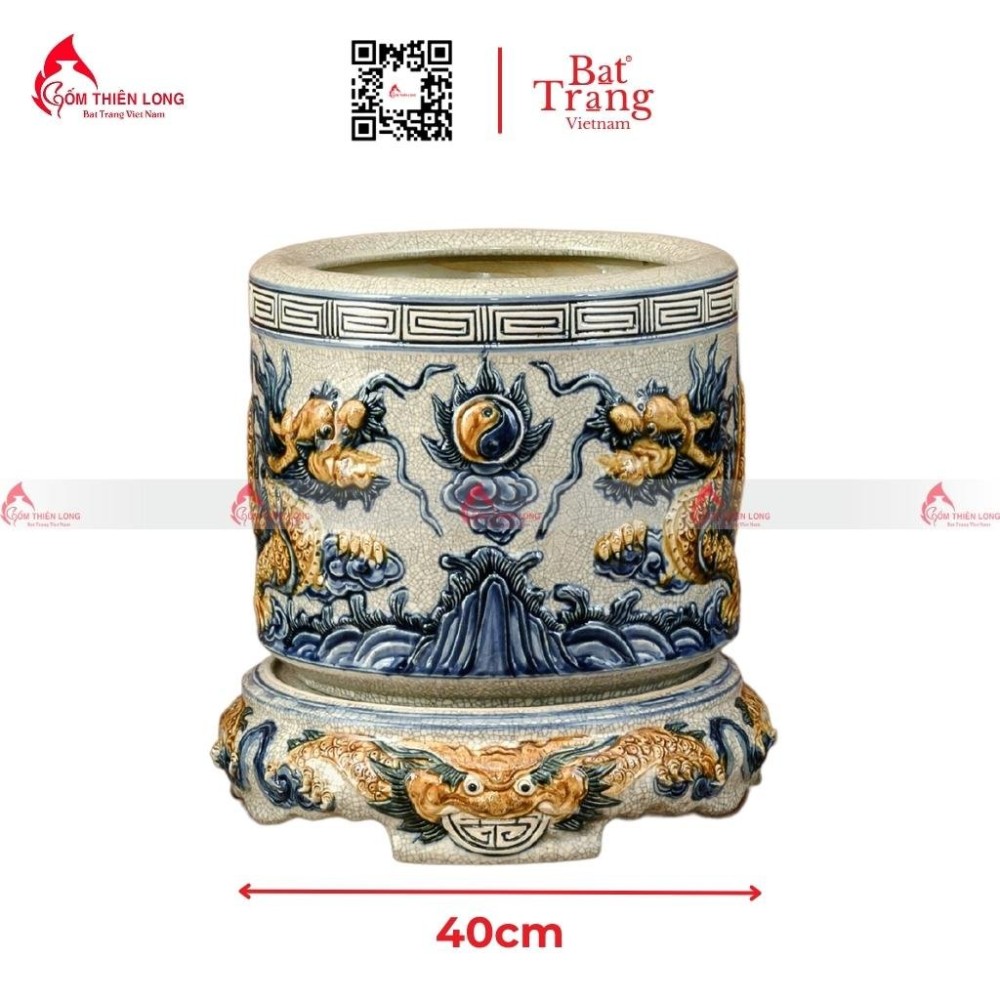 Bát Hương Men Rạn Đắp Nổi Rồng 236686