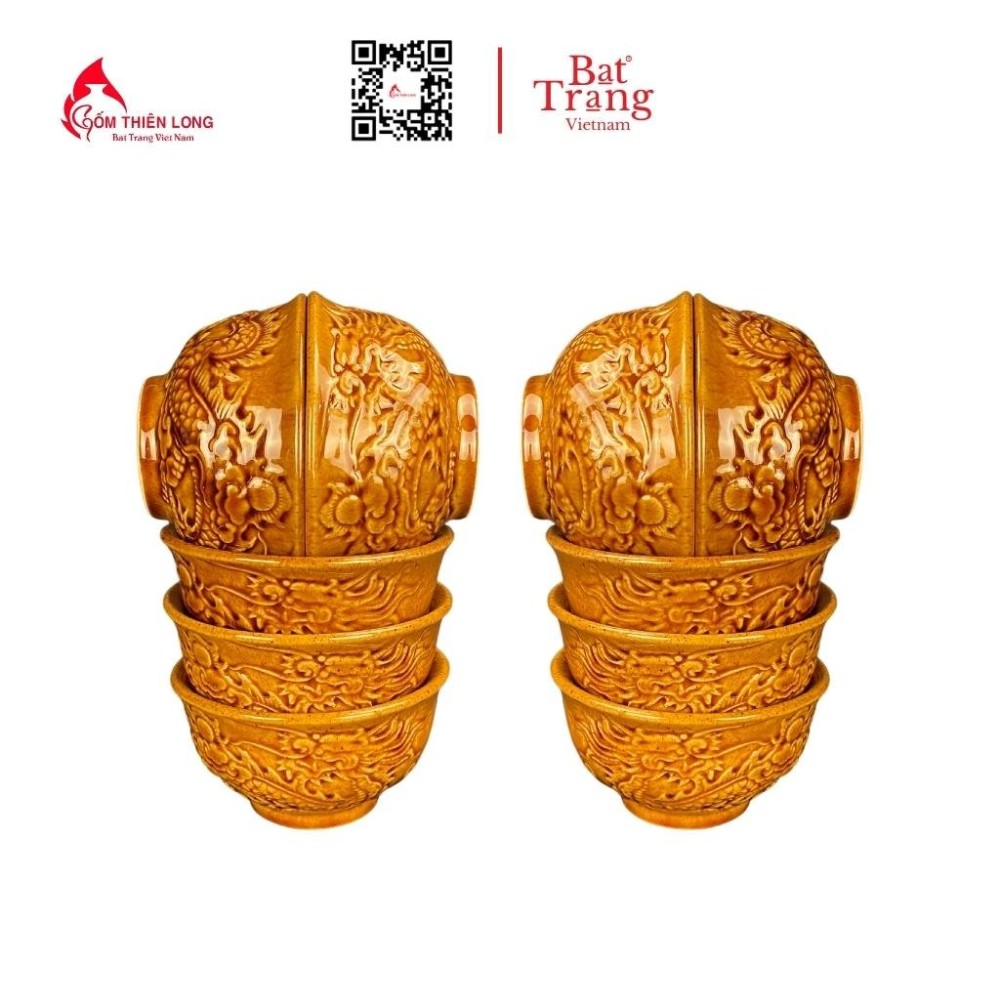 Bộ Đồ Thờ Bát Tràng Men Ánh Vàng Hoàng Thổ 236983