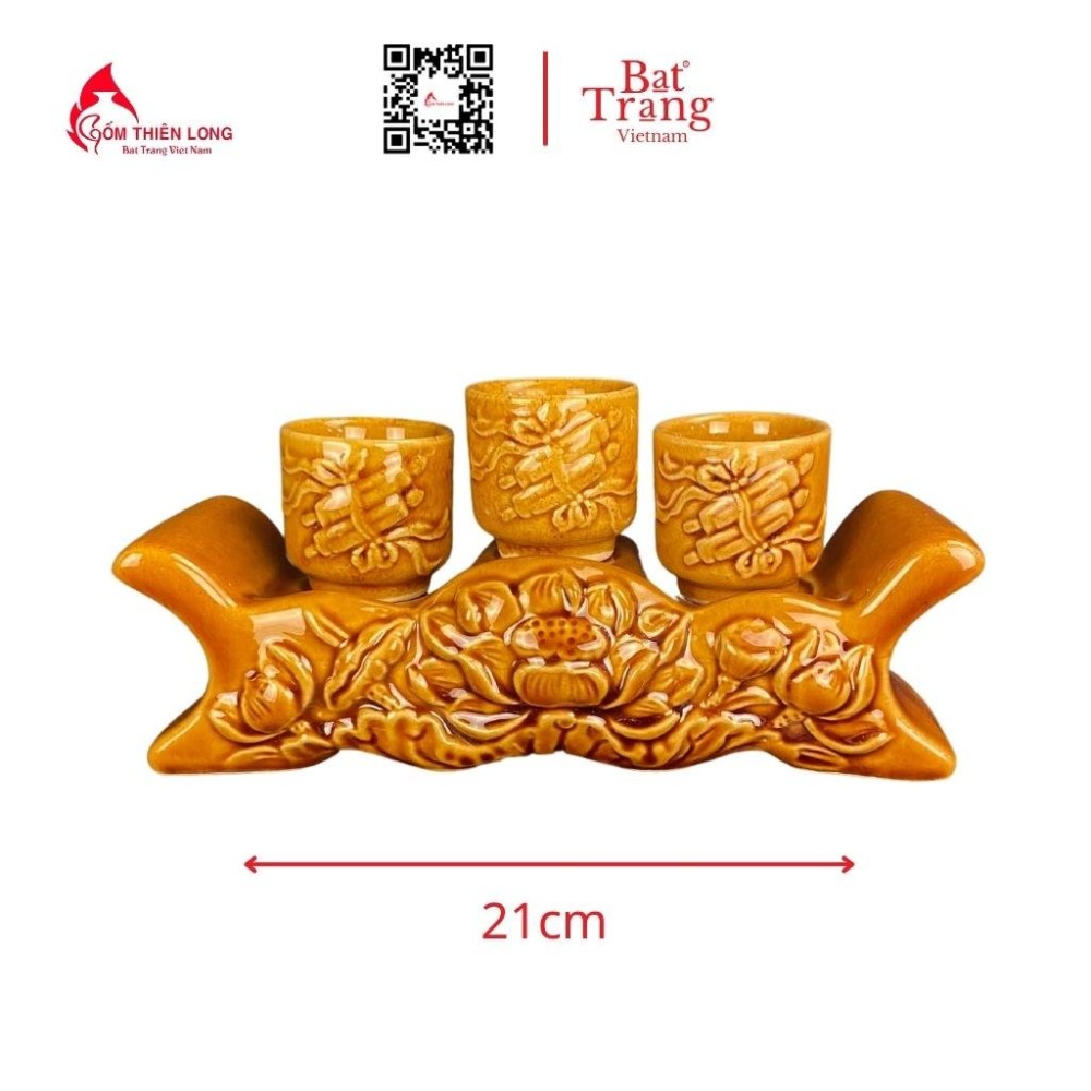 Bộ Đồ Thờ Bát Tràng Men Ánh Vàng Hoàng Thổ 236983