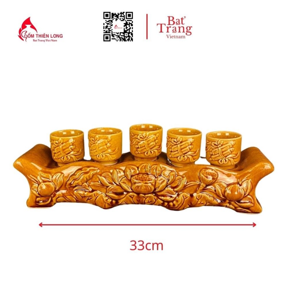 Bộ Đồ Thờ Bát Tràng Men Ánh Vàng Hoàng Thổ 236983