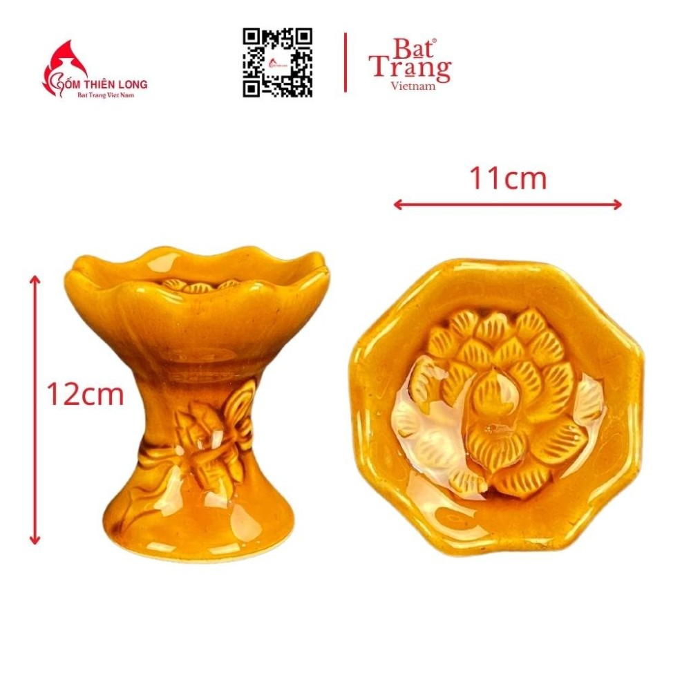 Bộ Đồ Thờ Bát Tràng Men Ánh Vàng Hoàng Thổ 236983