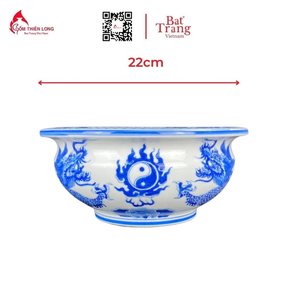 Bộ Đồ Thờ Bát Tràng Bát Hương Quả Lựu Men Lam 236984