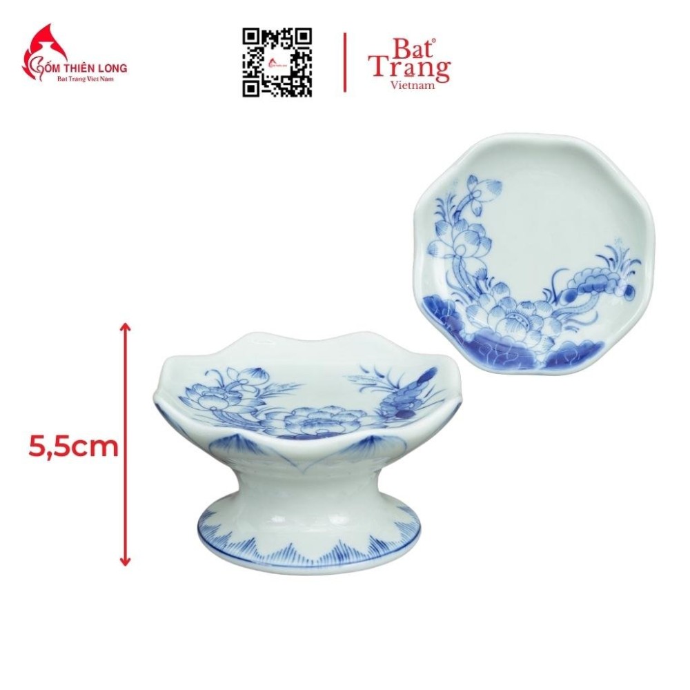 Bộ Đồ Thờ Bát Tràng Bát Hương Quả Lựu Men Lam 236984