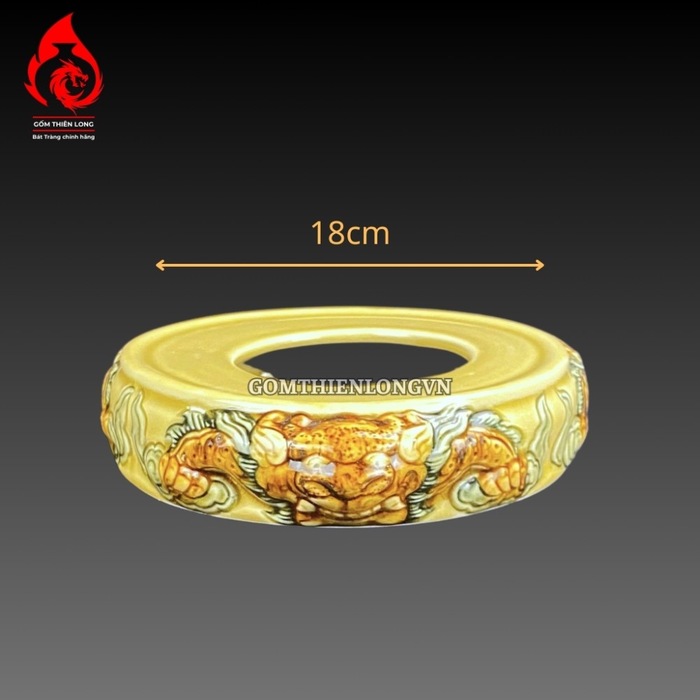 Bộ Đồ Thờ Bát Tràng Men Rạn Vàng Hoàng Lưu Ly Đắp Nổi 236985