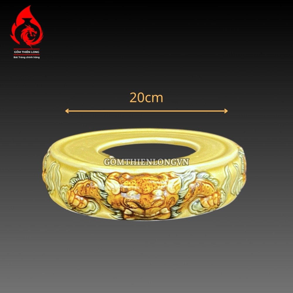 Bộ Đồ Thờ Bát Tràng Men Rạn Vàng Hoàng Lưu Ly Đắp Nổi 236985