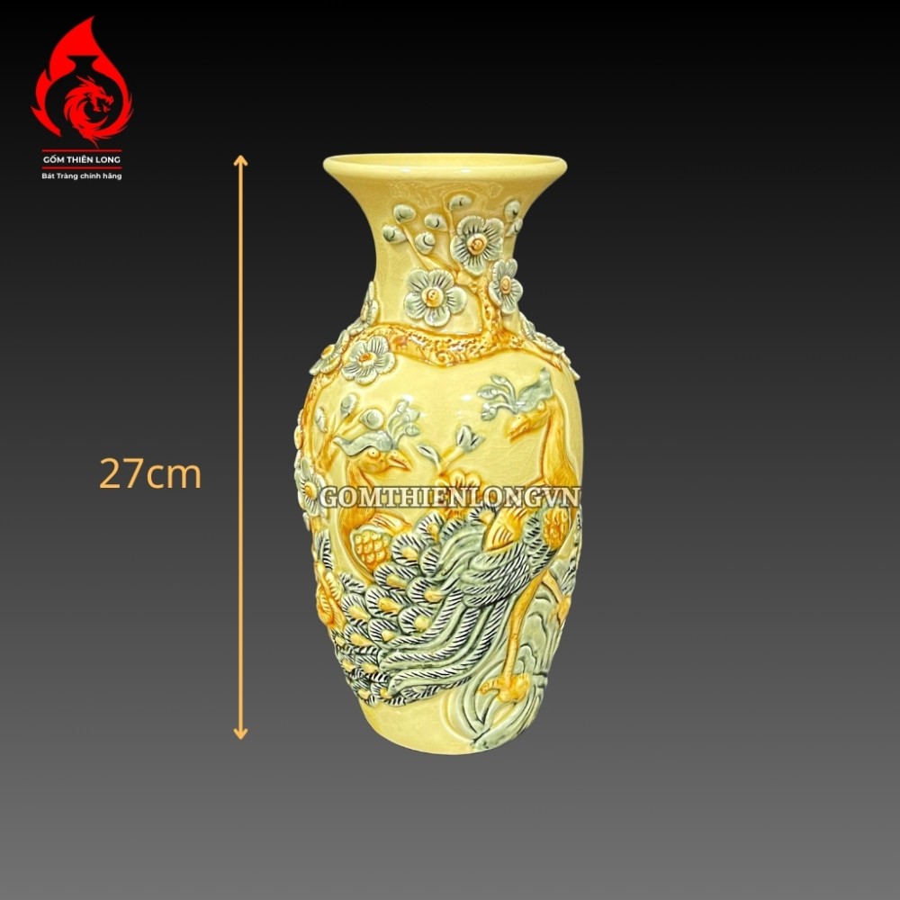 Bộ Đồ Thờ Bát Tràng Men Rạn Vàng Hoàng Lưu Ly Đắp Nổi 236985
