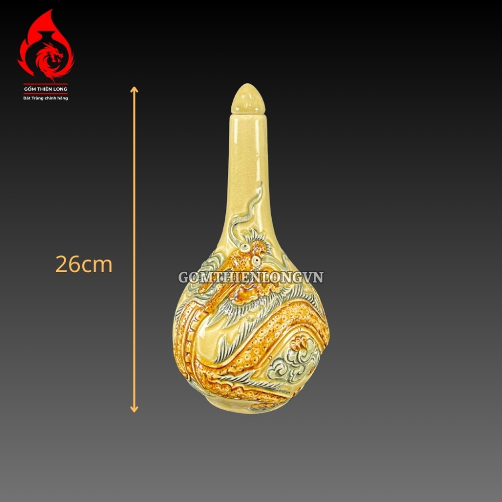 Bộ Đồ Thờ Bát Tràng Men Rạn Vàng Hoàng Lưu Ly Đắp Nổi 236985