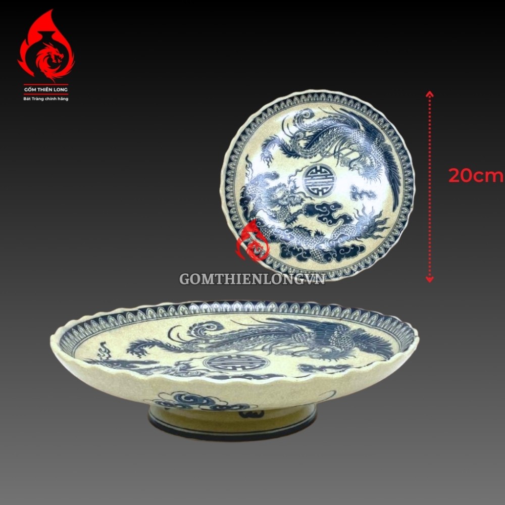 Bộ Đồ Thờ Bát Tràng Men Rạn Vẽ Rồng Phượng 236987