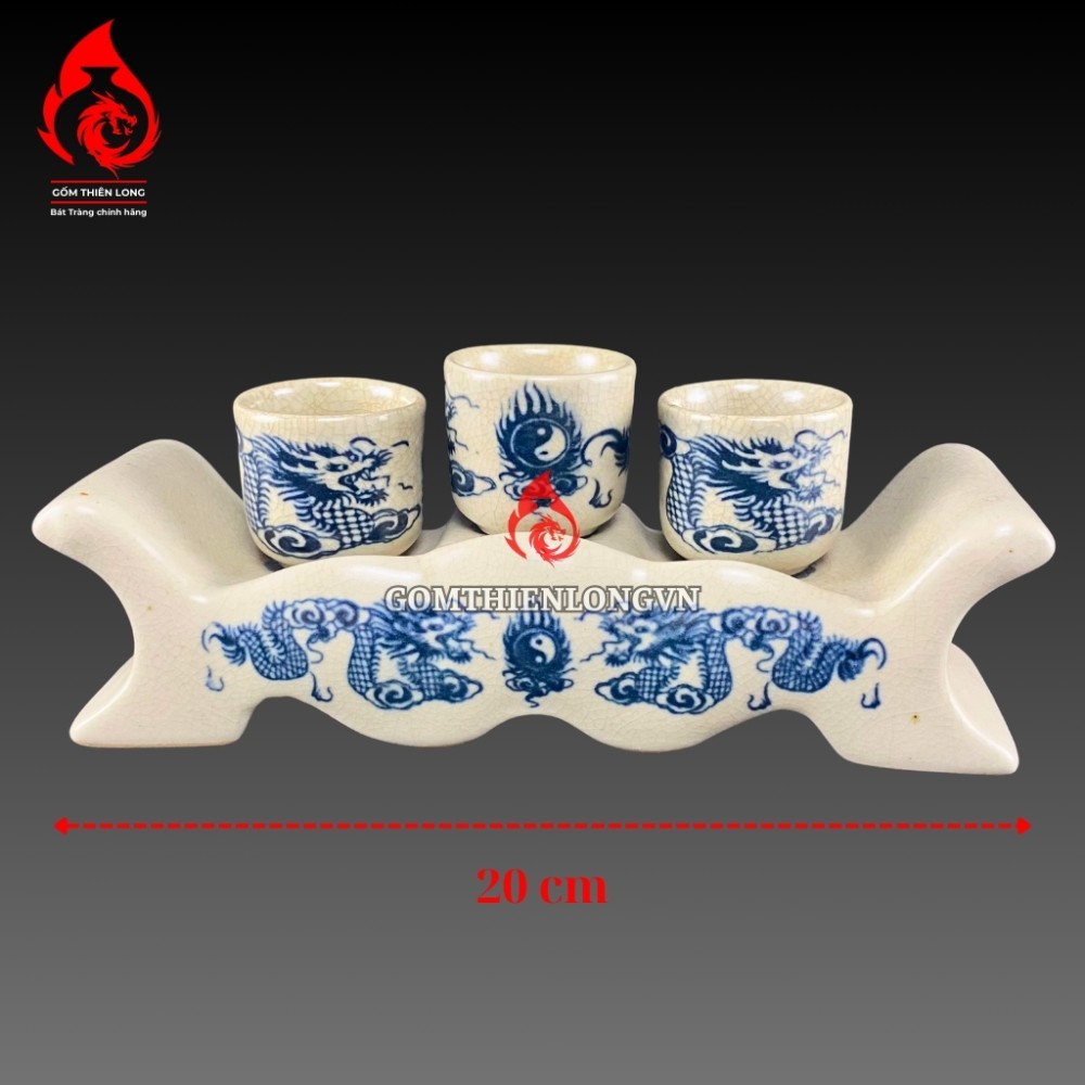 Bộ Đồ Thờ Bát Tràng Men Rạn Vẽ Rồng Phượng 236987